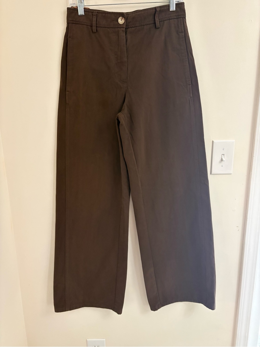 MOMONI Made in Italy Brown Wide Leg Trousers EU 42 | Quiet Luxe pants Minimalist